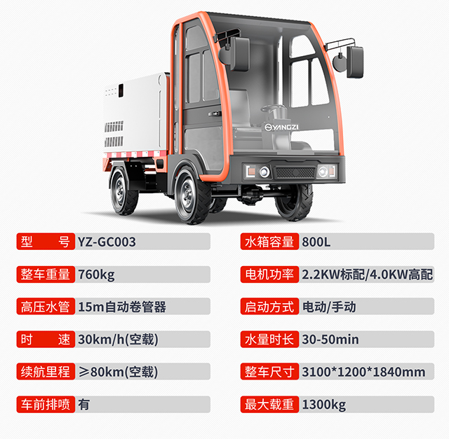YZ-GC003四輪高壓沖洗車(chē)